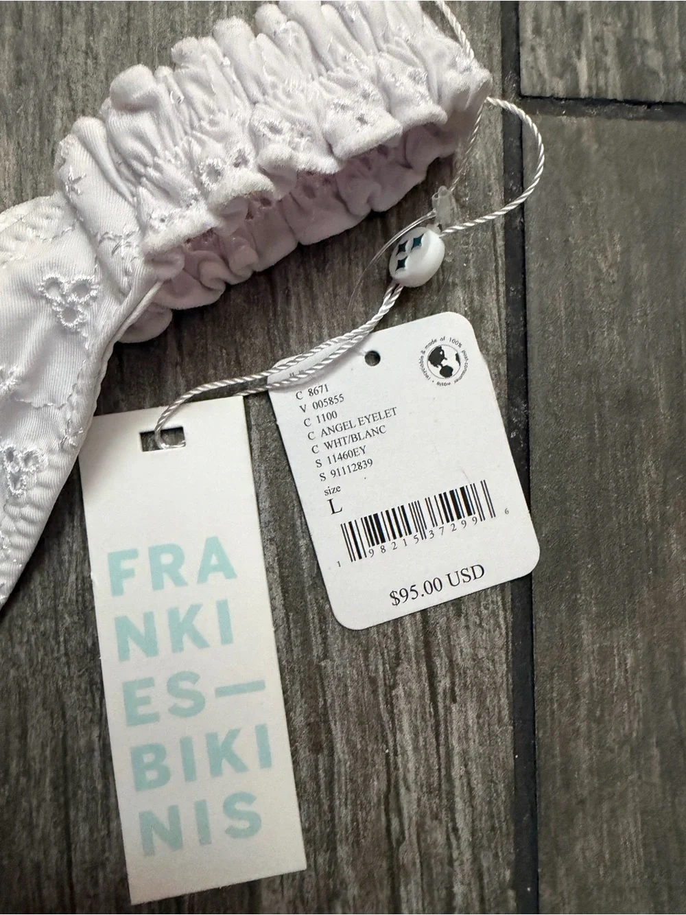 NWT Frankie’s Bikinis Full Moon Micro Eyelet Bikini Bottom